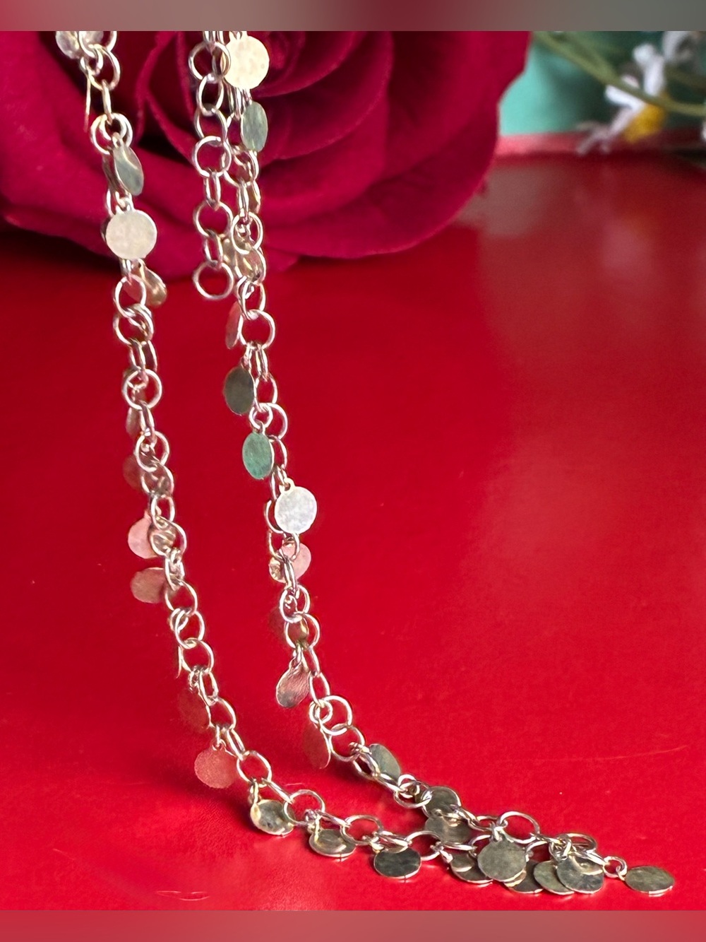 925 Silver ,Delicate Silver Disc Charm Anklet - Women Jewelry